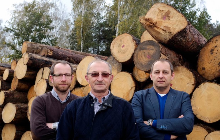 Marcin, Marek i Bartosz Burkietowiczowie - właściciele firmy Wiązary Burkietowicz