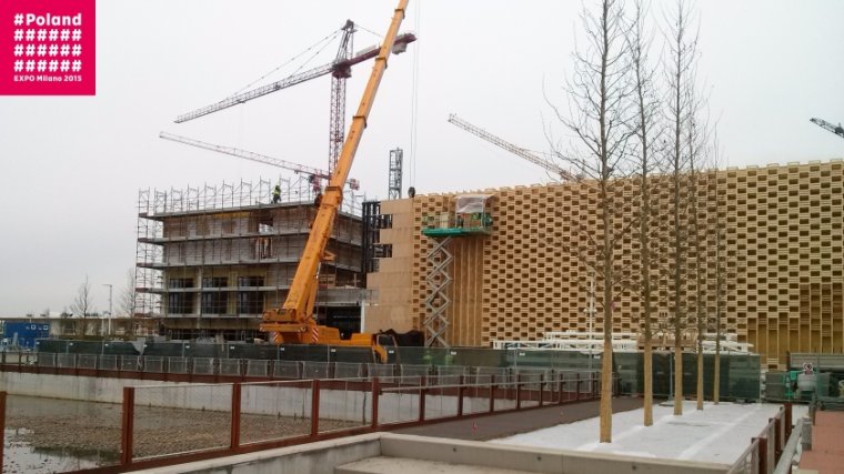 Pawilon Polski Expo 2015 podczas budowy