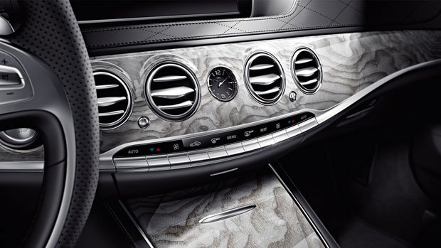 Mercedes S-CLASS S63 AMG wykończenie metalizowane z drewna jesionu