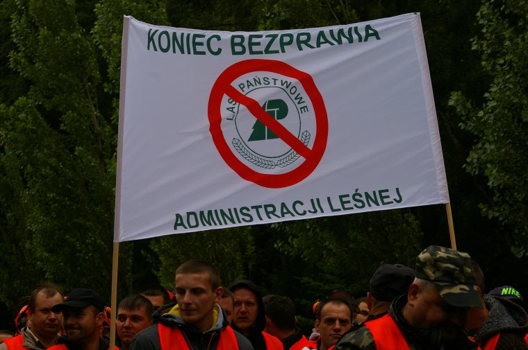 Protest przedsiębiorców leśnych w Szczecinku 31.07.2015