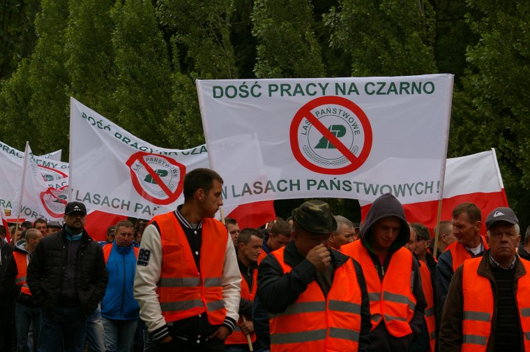 Protest przedsiębiorców leśnych w Szczecinku 31.07.2015