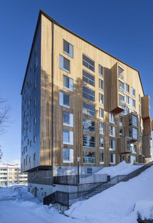 Puukuokka - najwyższy fiński apartamentowiec wybudowany z drewna