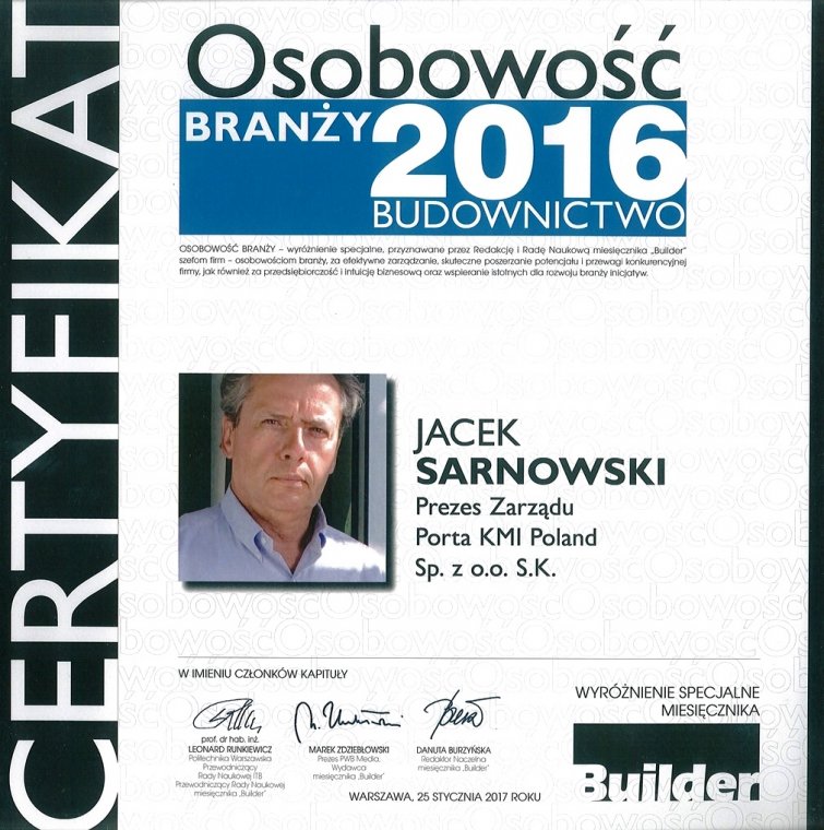 Jacek Sarnowski - Osobowość Branży 2016