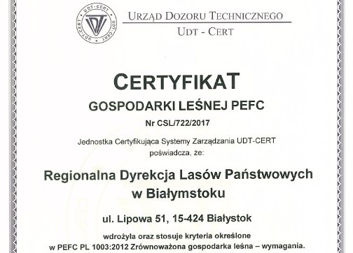 O certyfikacie PEFC RDLP Białystok - Komentarz
