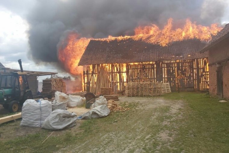 Pożar tartaku w Liwie