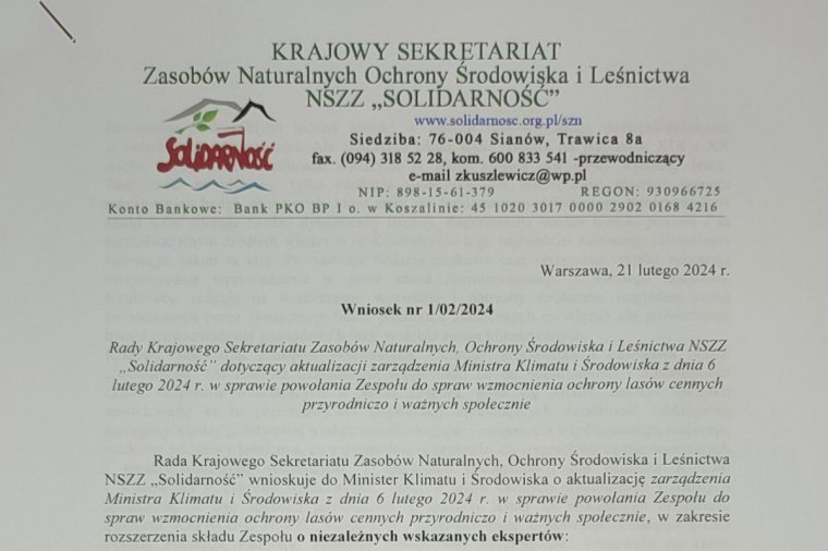 Skład "Zespołu do spraw wzmocnienia ochrony lasów cennych przyrodniczo i ważnych społecznie" źródłem niepokoju