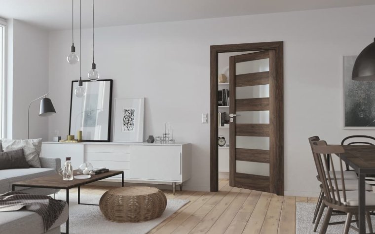 Drzwi wewnętrzne PORTA VERTE HOME w odcieniu Dąb Szkarłatny