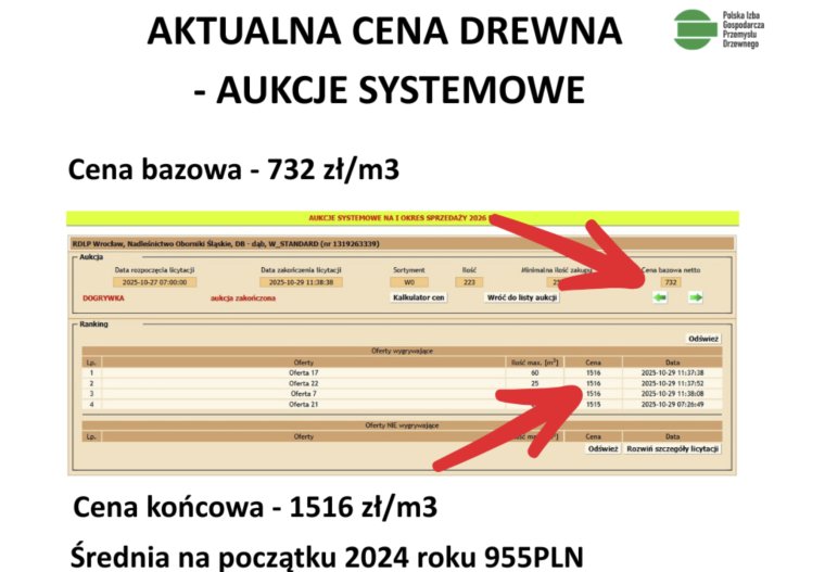 Aukcje systemowe - Dąb