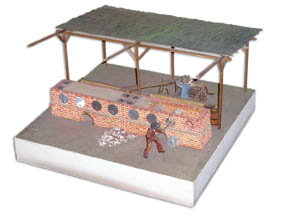 Piec dziegdziarski. Model w skali 1:20 ze zbiorów Muzeum Leśnictwa w Gołuchowie. Wykonanie - J. Witkowski