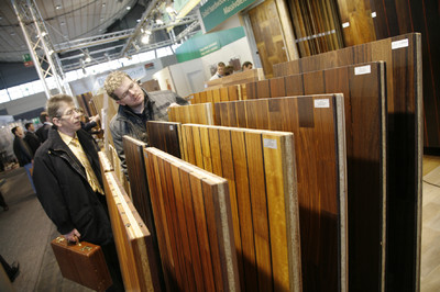 Ekspozycja podłóg z drewna<br>fot. Domotex