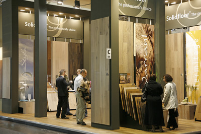 Ekspozycja podłóg z drewna<br>fot. Domotex