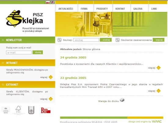 <center><small><b><font color=darkred>Nowa wersja strony<br>firmowej Sklejki-Pisz</b></small></font></center>