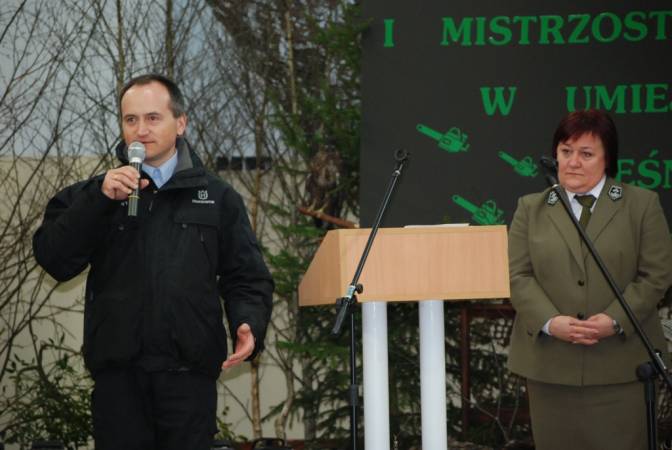 Rozpoczecie Zawodow  - Dyrekor ZSL A.Czyzyk, przedstawiciel sponsora głownego HUSQVARNA J.Banaszczyk