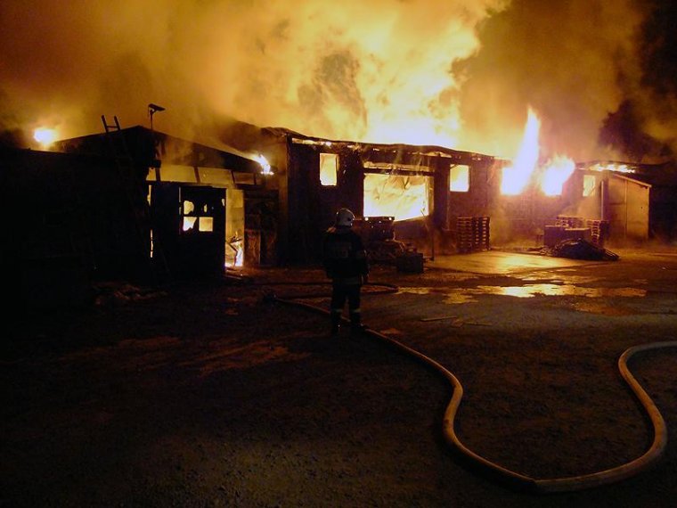 Pożar stolarni w Kaliszu