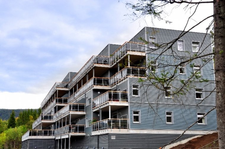Przykład realizacji budynku modułowego w Vikaasen Terraser w Trondheim