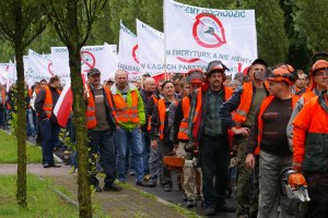 Protest przedsiębiorców leśnych w Szczecinku 31.07.2015
