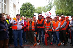 Protest przedsiębiorców leśnych w Szczecinku 31.07.2015