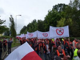 Protest przedsiębiorców leśnych w Szczecinku 31.07.2015