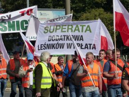Protest pracodawców i pracowników leśnych w Szczecinie