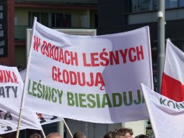 Protest pracodawców i pracowników leśnych w Szczecinie