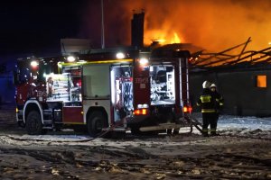 Pożar stolarni w Kalinówce k. Lublina