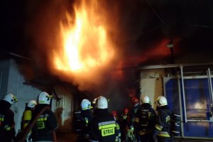 Pożar suszarni drewna w Białobłociu