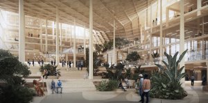Konstrukcja atrium łączącego wieżowce wykonane zostanie w całości z drewna