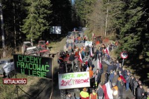 Protest firm leśnych w Arłamowie