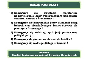 Protest leśników w sprawie działań Ministerstwa Klimatu i Środowiska