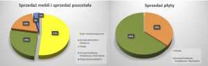 Udział procentowy sprzedaży mebli i płlyt drewnopochodnych w I kw. roku obrotowego 2024/2025