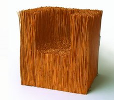 Siedzisko - SIE9, 1994, trzcina, sznurek, klej, 100x100x100 cm 