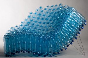 Siedzisko - SIE43, 2009, stal kwasoodporna, butelki PET 150x80x90 cm