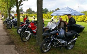 Gośćmi targów byli członkowie Stowarzyszenia Motocyklistów "Leśna Jazda"