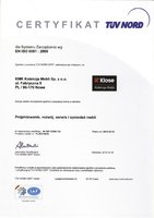 Międzynarodowy certyfikat ISO 9001:2008 dla Grupy Klose