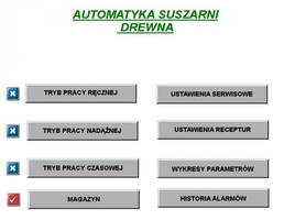 Okno główne programu sterownaia suszarnią