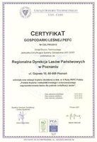 Certyfikat PEFC dla RDLP w Poznaniu