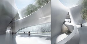 Wizualizacja wnętrza Chińskiego Muzeum Rzeźby Drewnianej 