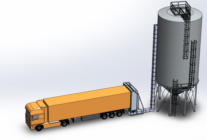 Receiving dock for sawdust/wood chips/biomass from the moving floor