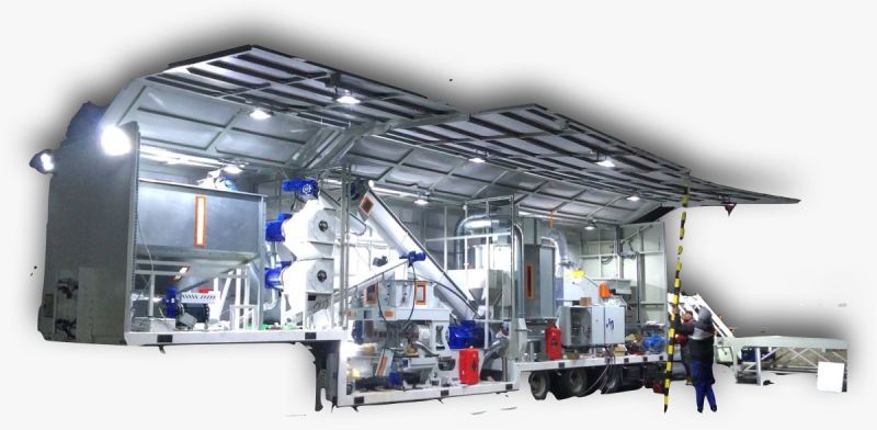 Mobilna linia do peletu o wydajności 1,5 t/h