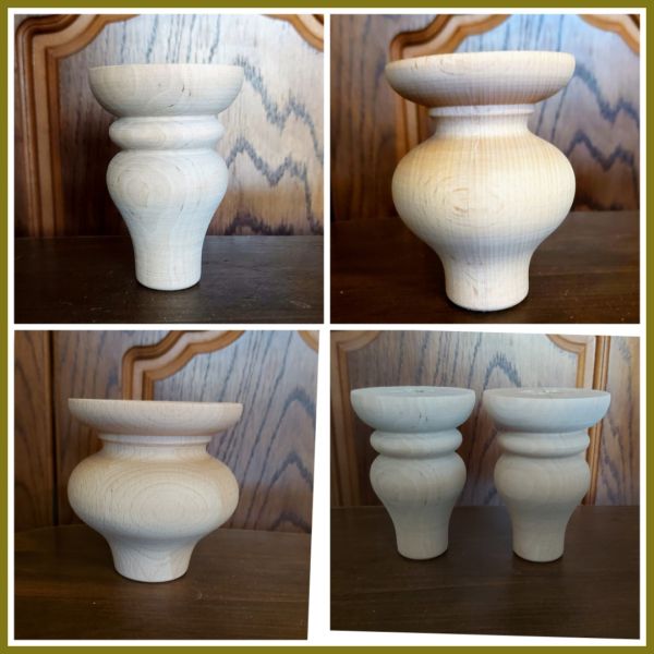 Nóżki, stopki toczone z drewna